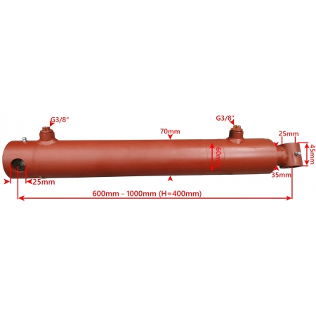 SIŁOWNIK HYDRAULICZNY SMT1G 60x35x400 L= 600mm SIŁOWNIK HYDRAULICZNY SMT1G 60x35x400 L= 600mm